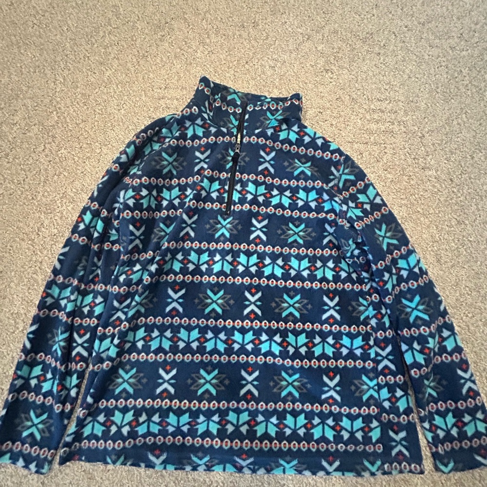 Stylish Blue Patterned Women's quarter zip